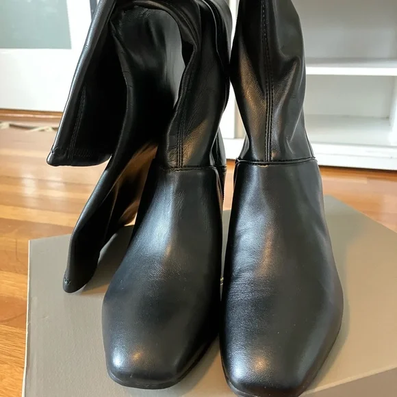 Franco Sarto Black Faux Leather Knee-high Boots; Size 8 M - Picture 10 of 14